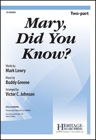 Mary, Did You Know? Two-Part choral sheet music cover Thumbnail